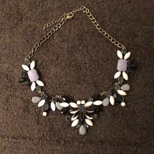 Black, white and gray statement necklace